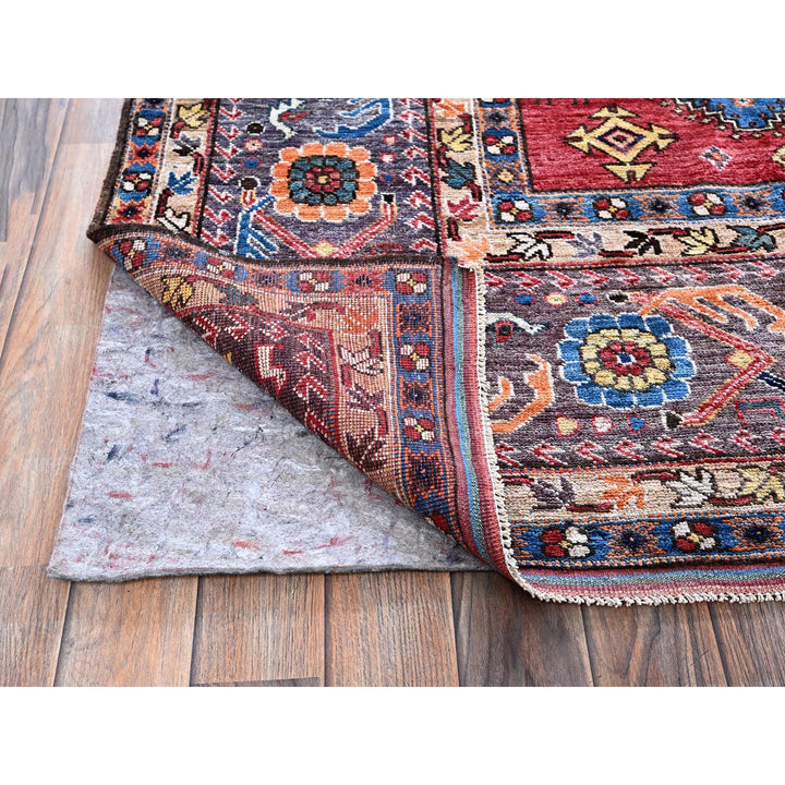 9'3" x 11'0" New Hand Knotted Blue Wool Rectangle Oriental Rug - MOA102569