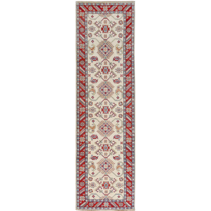 2'9" x 9'3" New Hand Knotted Ivory Wool Runner Oriental Rug - MOA10257088