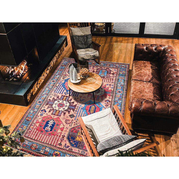 5'10" x 7'8" New Hand Knotted Orange Wool Rectangle Oriental Rug - MOA102570