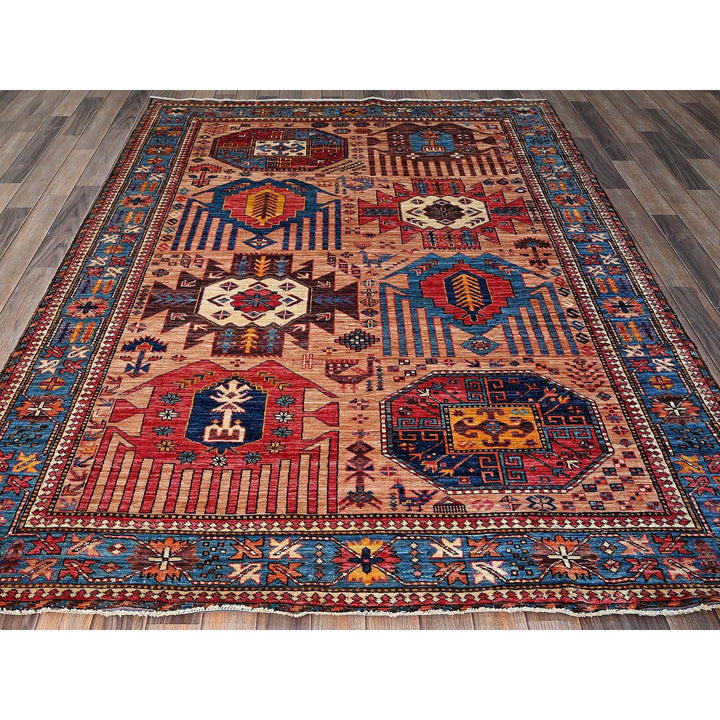 5'10" x 7'8" New Hand Knotted Orange Wool Rectangle Oriental Rug - MOA102570