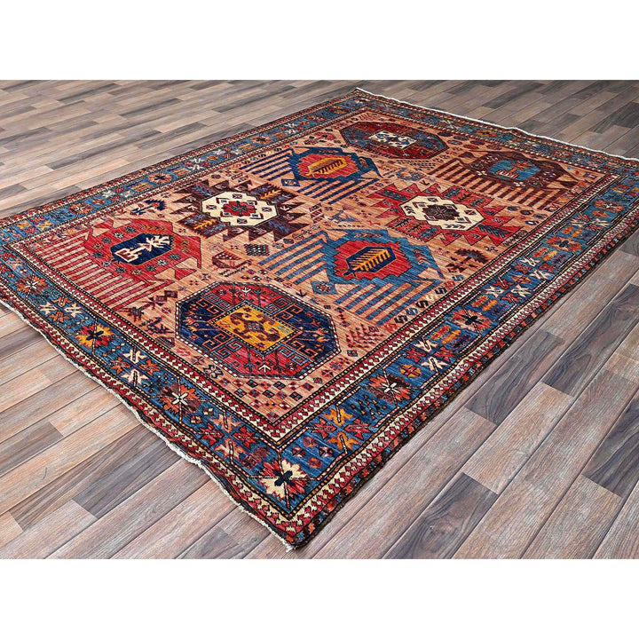 5'10" x 7'8" New Hand Knotted Orange Wool Rectangle Oriental Rug - MOA102570