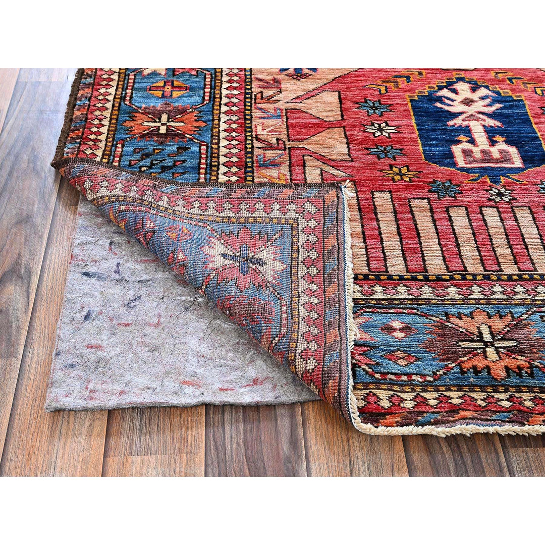 5'10" x 7'8" New Hand Knotted Orange Wool Rectangle Oriental Rug - MOA102570