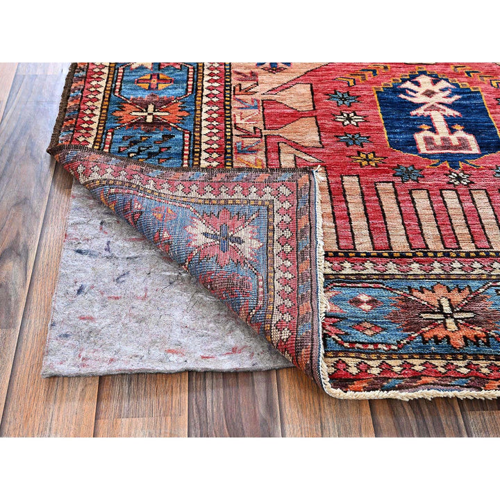 5'10" x 7'8" New Hand Knotted Orange Wool Rectangle Oriental Rug - MOA102570