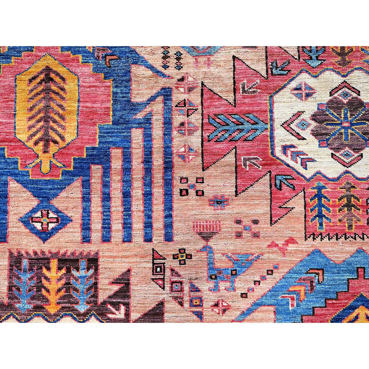 5'10" x 7'8" New Hand Knotted Orange Wool Rectangle Oriental Rug - MOA102570