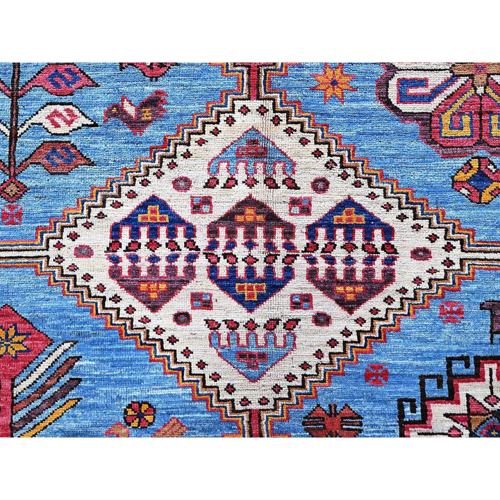 5'11" x 8'1" New Hand Knotted Blue Wool Rectangle Oriental Rug - MOA102571