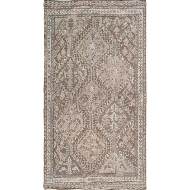 4'9" x 8'6" New Hand Knotted Brown Wool Rectangle Oriental Rug - MOA10257225