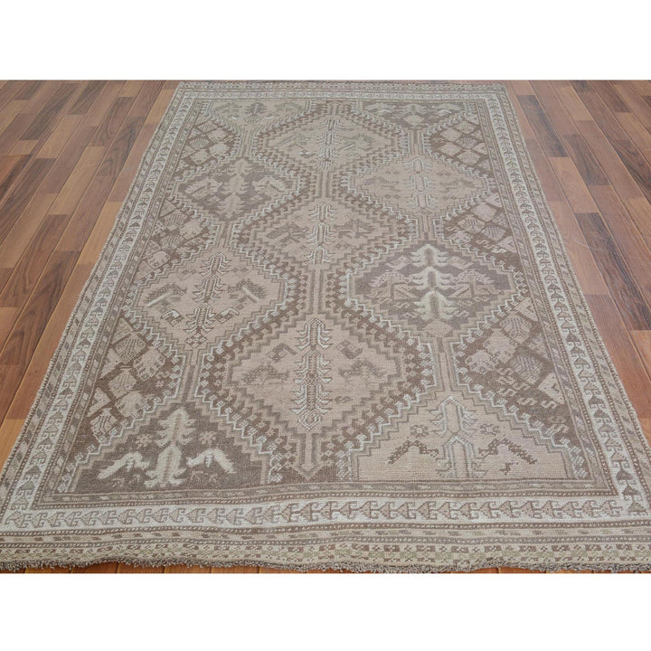 4'9" x 8'6" New Hand Knotted Brown Wool Rectangle Oriental Rug - MOA10257225