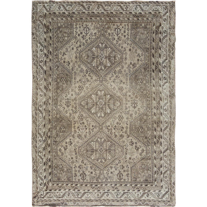 5'8" x 8'0" New Hand Knotted Beige Wool Rectangle Oriental Rug - MOA10257242