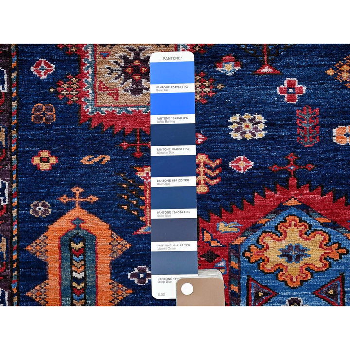 6'4" x 8'9" New Hand Knotted Blue Wool Rectangle Oriental Rug - MOA102572