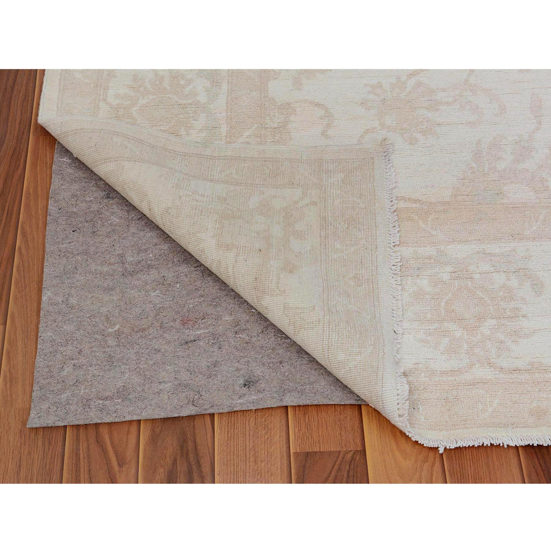 8'0" x 9'6" New Hand Knotted Ivory Wool Rectangle Oriental Rug - MOA10257538