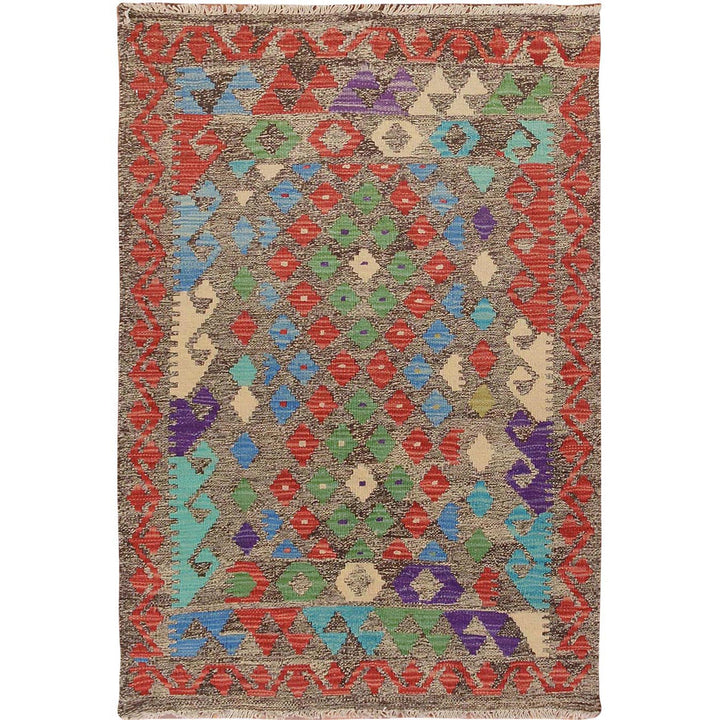 2'9" x 4'0" New Hand Woven Multicolored Wool Rectangle Oriental Rug - MOA10257551