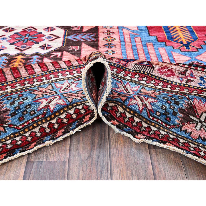 6'0" x 8'2" New Hand Knotted Pink Wool Rectangle Oriental Rug - MOA102575