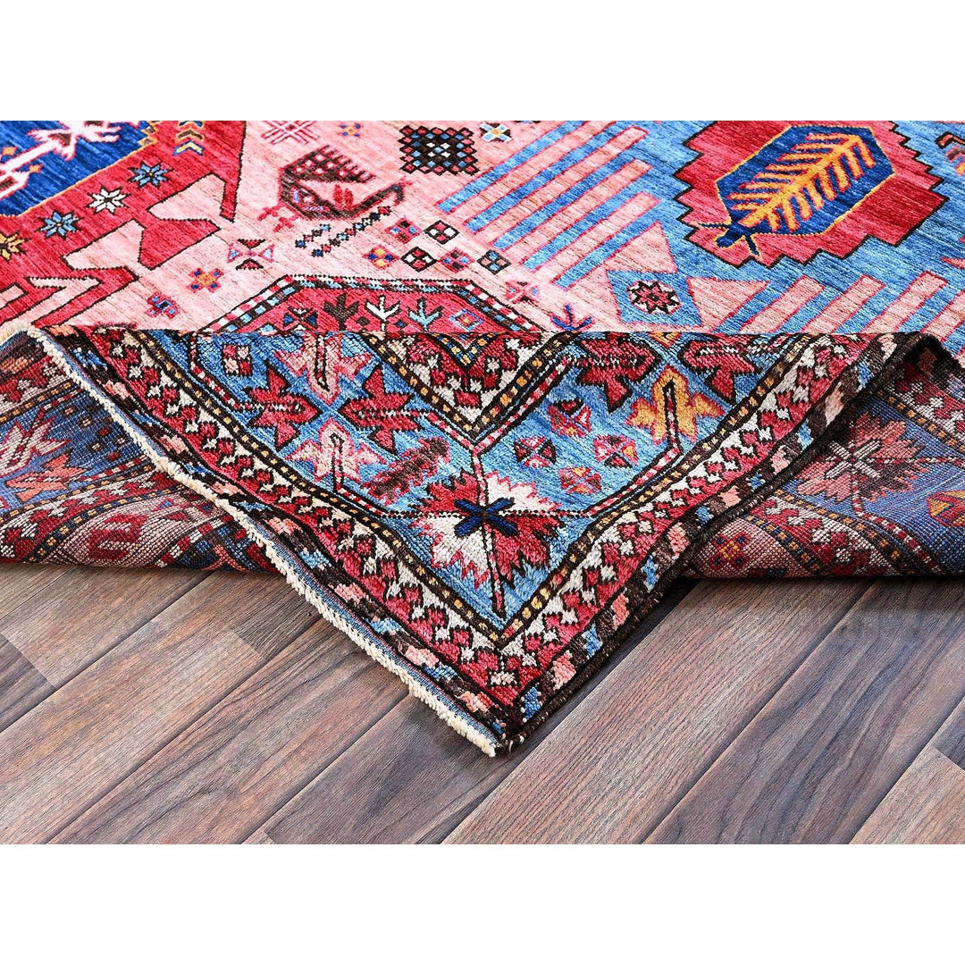 6'0" x 8'2" New Hand Knotted Pink Wool Rectangle Oriental Rug - MOA102575