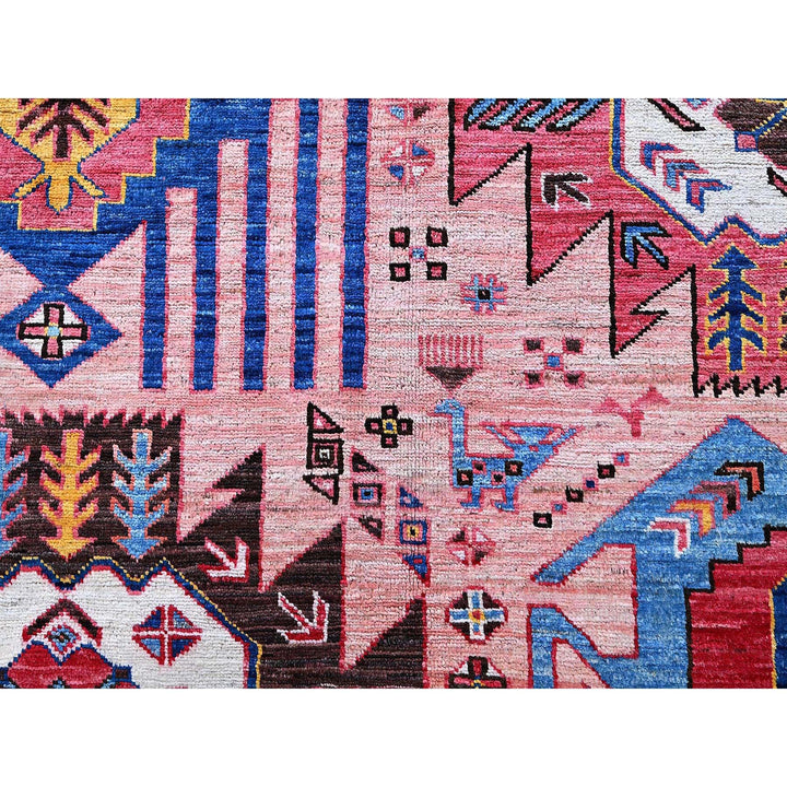 6'0" x 8'2" New Hand Knotted Pink Wool Rectangle Oriental Rug - MOA102575