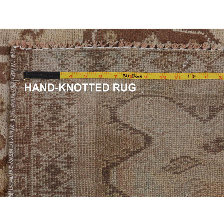 5'0" x 7'5" Vintage Hand Knotted Beige Wool Rectangle Oriental Rug - MOA10257616