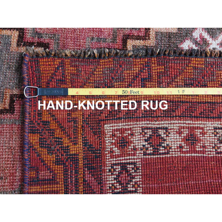 4'6" x 7'5" Vintage Hand Knotted Red Wool Rectangle Oriental Rug - MOA10257756