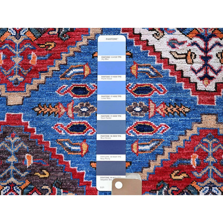 6'1" x 8'6" New Hand Knotted Blue Wool Rectangle Oriental Rug - MOA102577