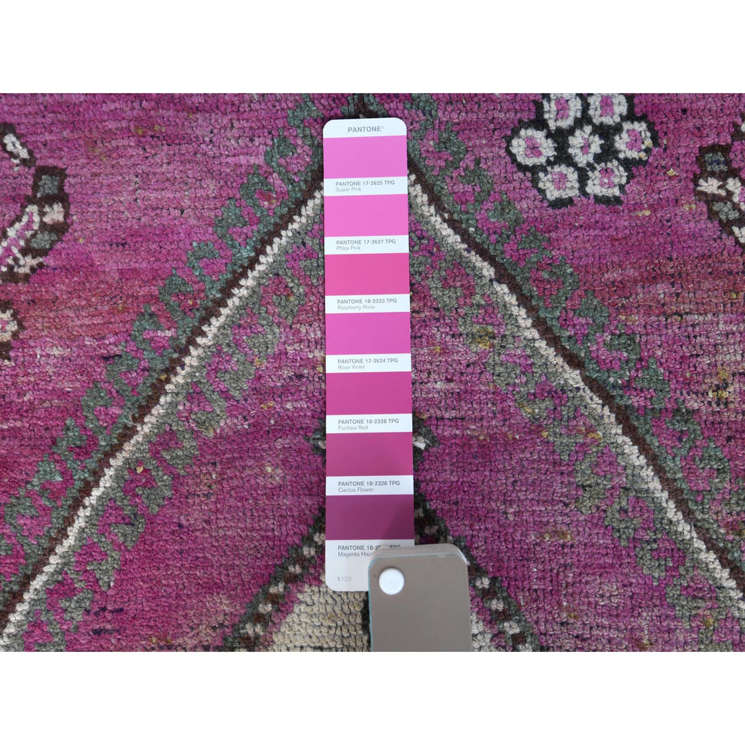 4'9" x 7'2" Vintage Hand Knotted Pink Wool Rectangle Oriental Rug - MOA10257837