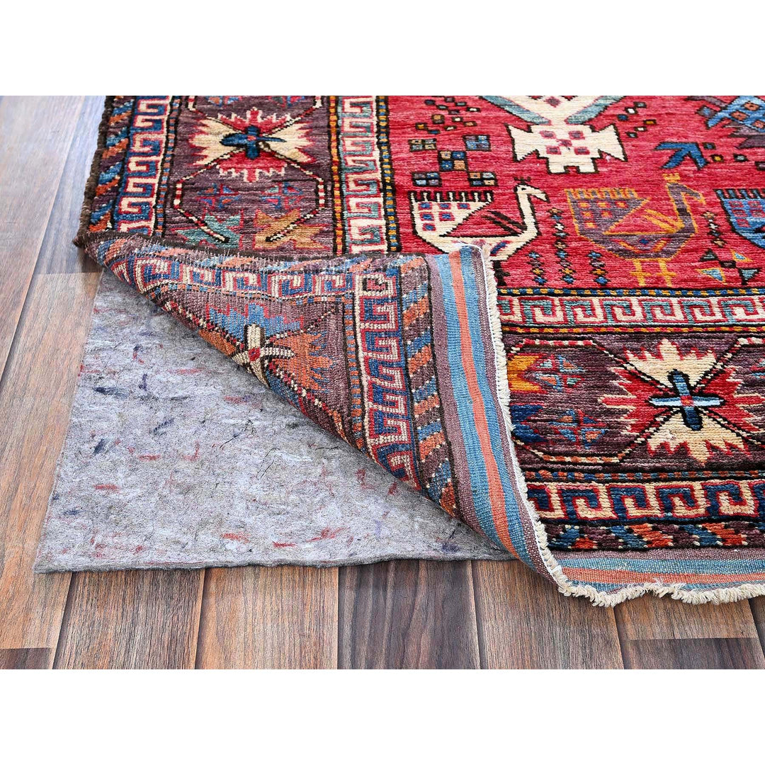 6'2" x 8'3" New Hand Knotted Multicolored Wool Rectangle Oriental Rug - MOA102578