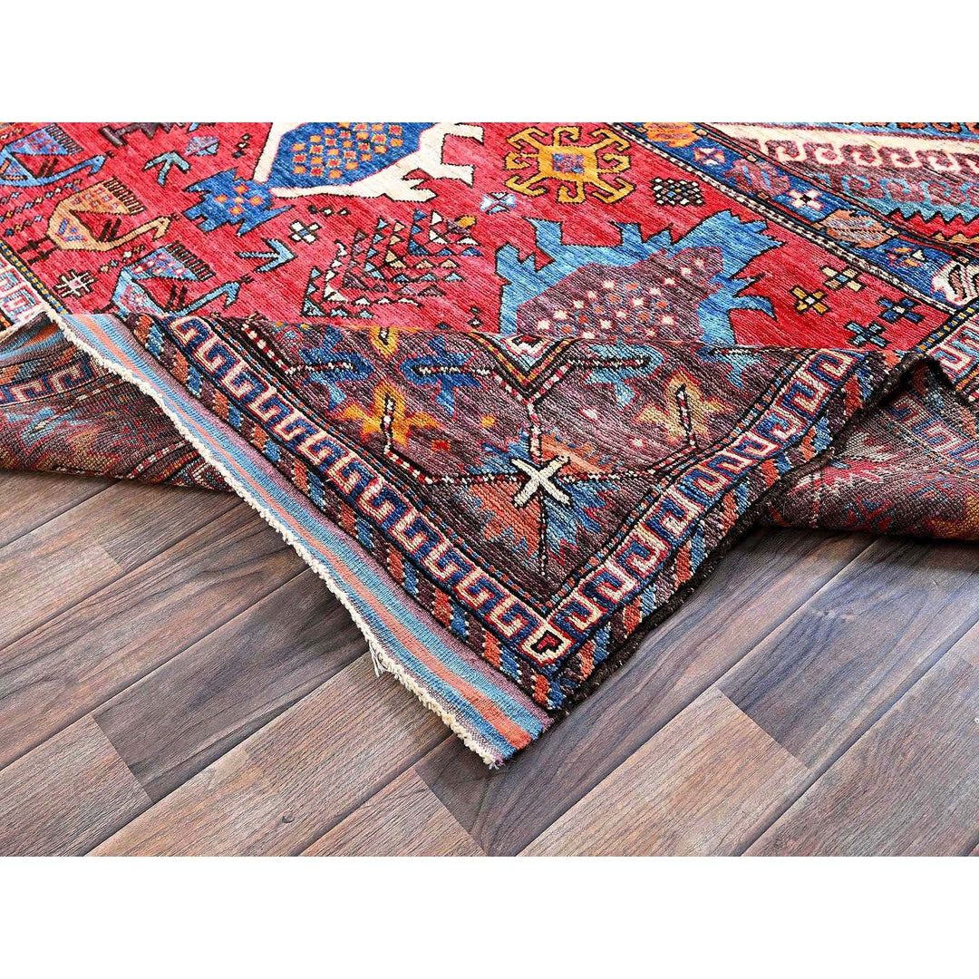 6'2" x 8'3" New Hand Knotted Multicolored Wool Rectangle Oriental Rug - MOA102578