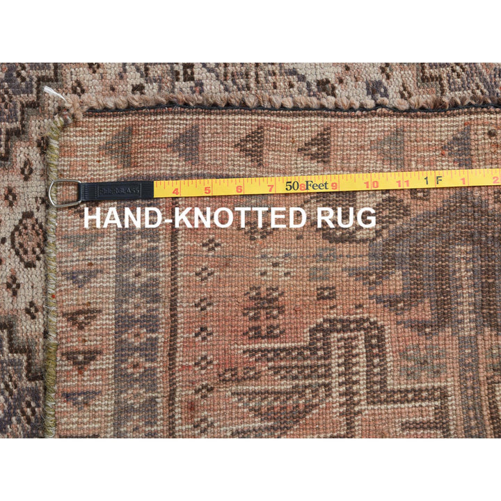 4'3" x 7'6" Vintage Hand Knotted Brown Wool Rectangle Oriental Rug - MOA10257964