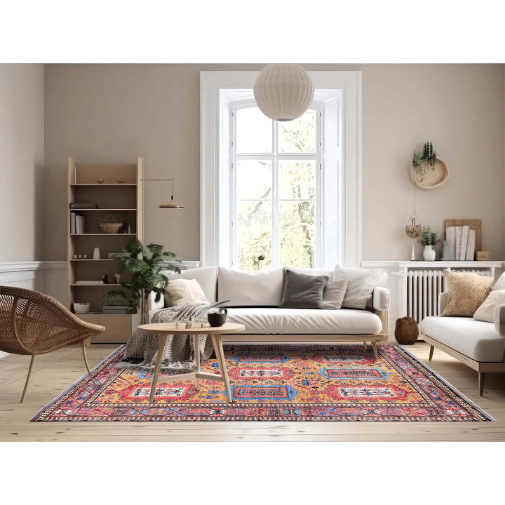 6'0" x 8'6" New Hand Knotted Brown Wool Rectangle Oriental Rug - MOA102579
