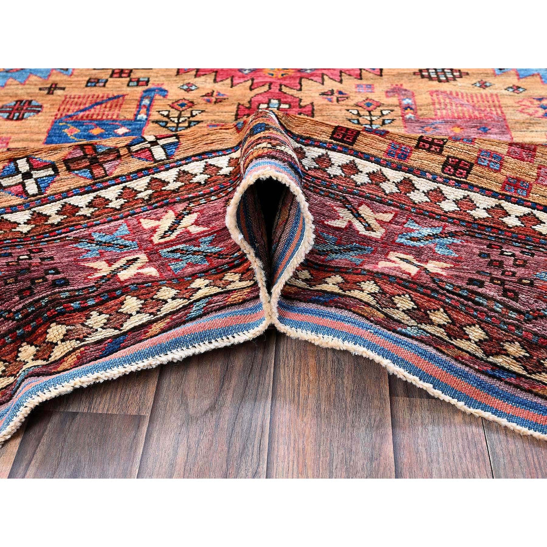 6'0" x 8'6" New Hand Knotted Brown Wool Rectangle Oriental Rug - MOA102579
