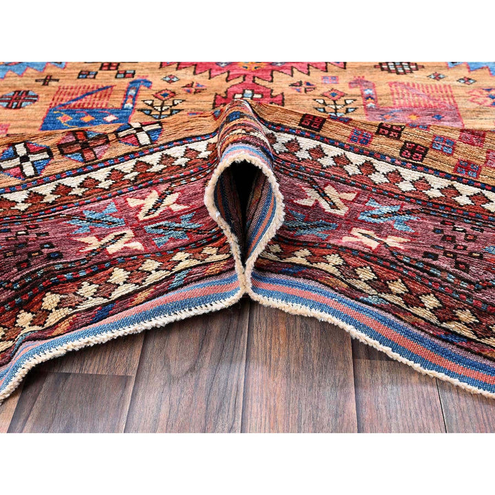 6'0" x 8'6" New Hand Knotted Brown Wool Rectangle Oriental Rug - MOA102579