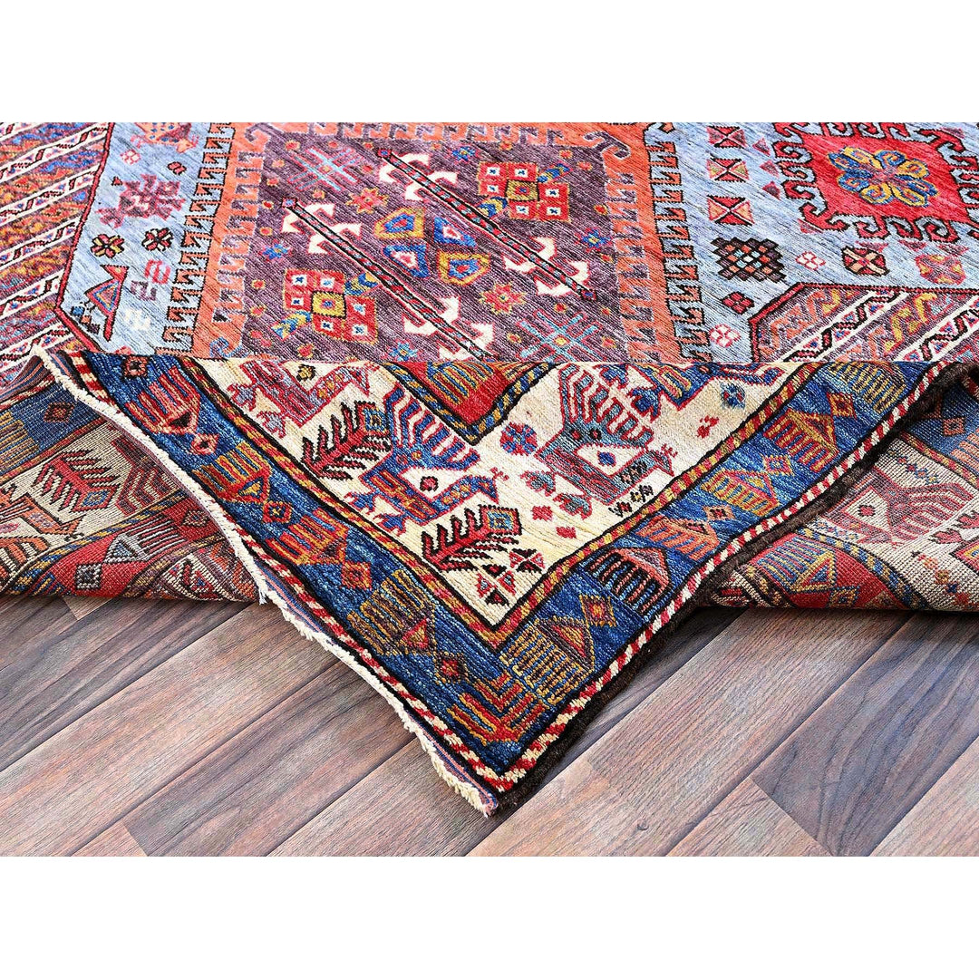 6'1" x 8'4" New Hand Knotted Purple Wool Rectangle Oriental Rug - MOA102580