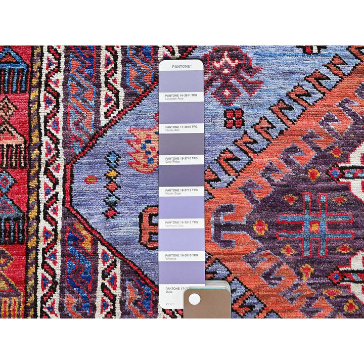 6'1" x 8'4" New Hand Knotted Purple Wool Rectangle Oriental Rug - MOA102580
