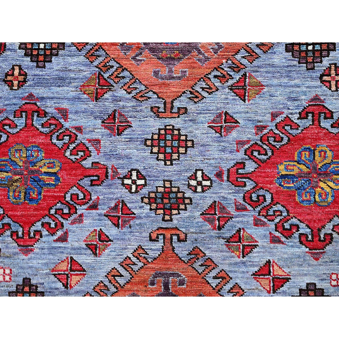 6'1" x 8'4" New Hand Knotted Purple Wool Rectangle Oriental Rug - MOA102580