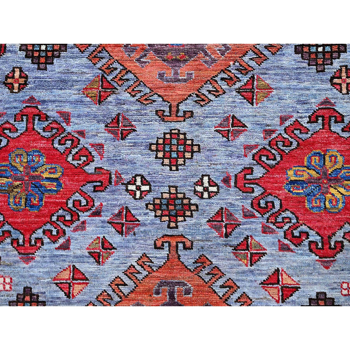 6'1" x 8'4" New Hand Knotted Purple Wool Rectangle Oriental Rug - MOA102580