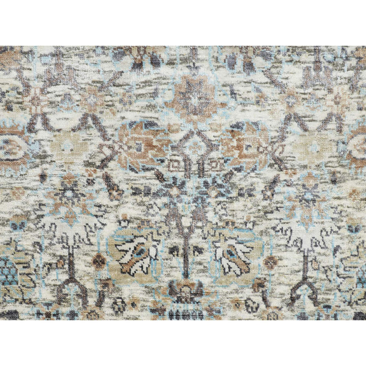 2'6" x 6'2" New Hand Knotted Ivory Wool & Silk Runner Oriental Rug - MOA10258143