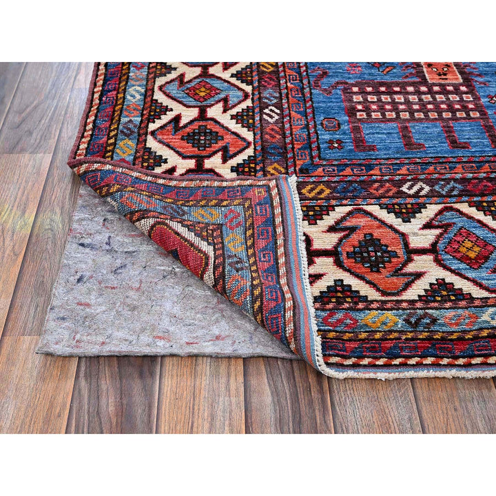 5'10" x 9'2" New Hand Knotted Blue Wool Rectangle Oriental Rug - MOA102581