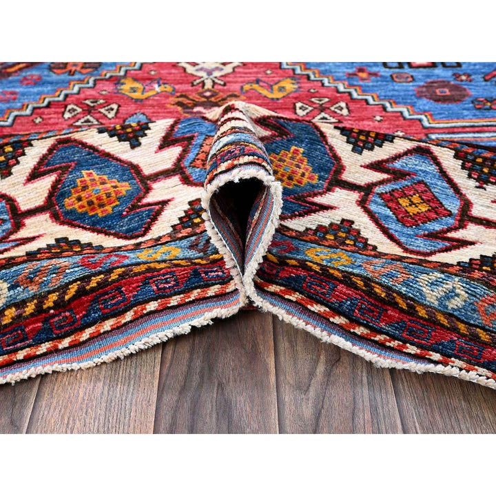 5'10" x 9'2" New Hand Knotted Blue Wool Rectangle Oriental Rug - MOA102581