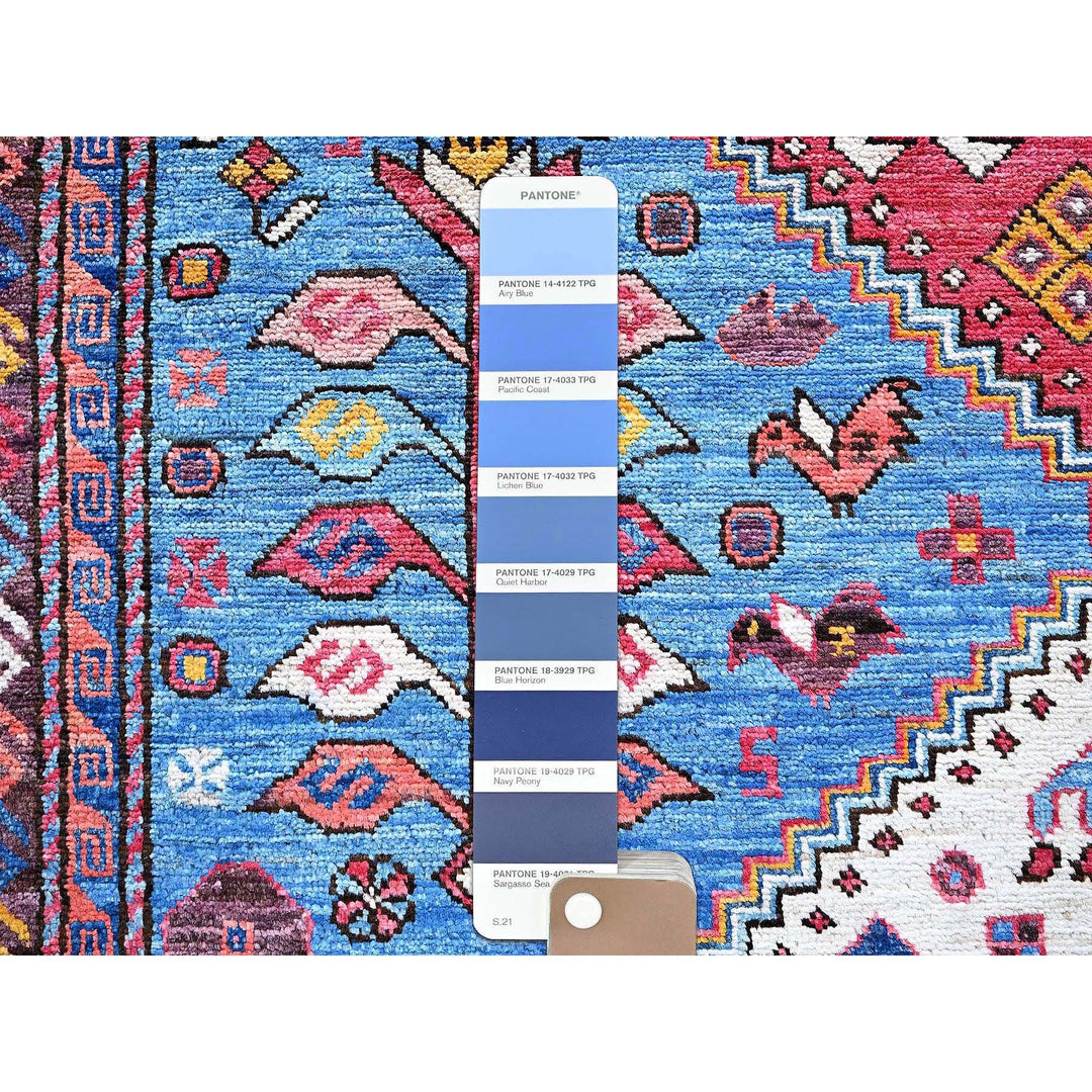 5'10" x 9'2" New Hand Knotted Blue Wool Rectangle Oriental Rug - MOA102581