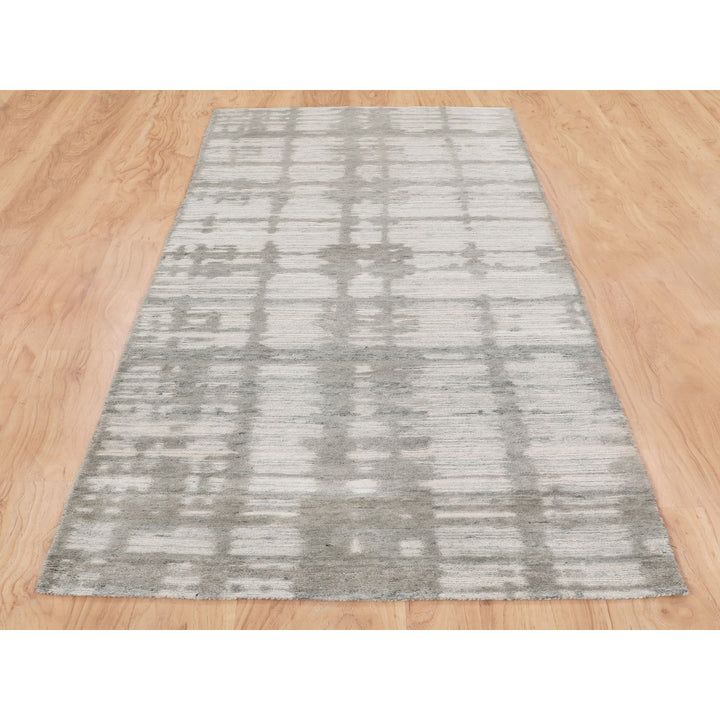 2'6" x 8'0" New Hand Knotted Grey Wool Runner Oriental Rug - MOA10258230