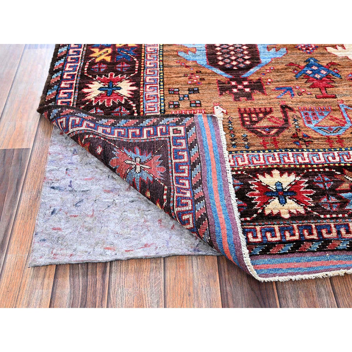 6'2" x 7'7" New Hand Knotted Multicolored Wool Rectangle Oriental Rug - MOA102582
