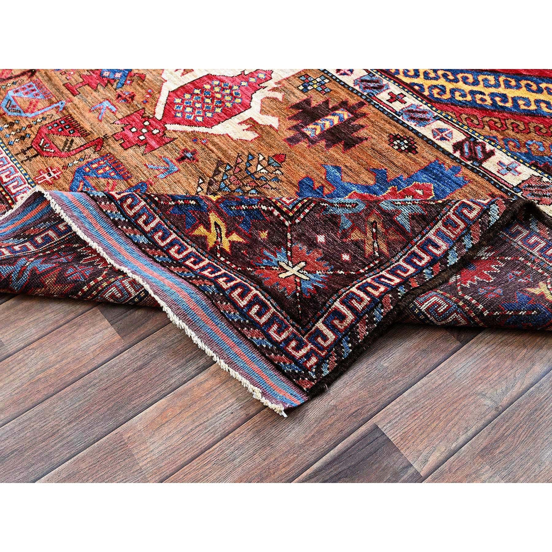 6'2" x 7'7" New Hand Knotted Multicolored Wool Rectangle Oriental Rug - MOA102582