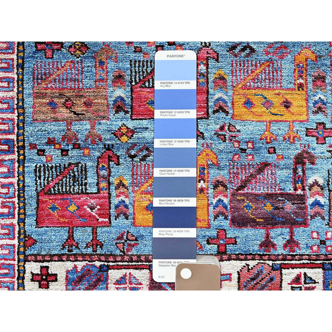 6'2" x 7'7" New Hand Knotted Multicolored Wool Rectangle Oriental Rug - MOA102582