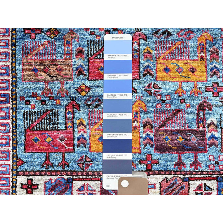 6'2" x 7'7" New Hand Knotted Multicolored Wool Rectangle Oriental Rug - MOA102582