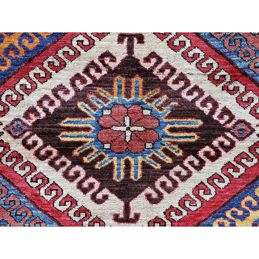 6'2" x 7'7" New Hand Knotted Multicolored Wool Rectangle Oriental Rug - MOA102582