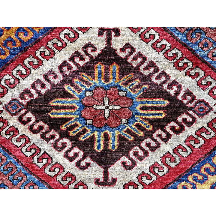 6'2" x 7'7" New Hand Knotted Multicolored Wool Rectangle Oriental Rug - MOA102582