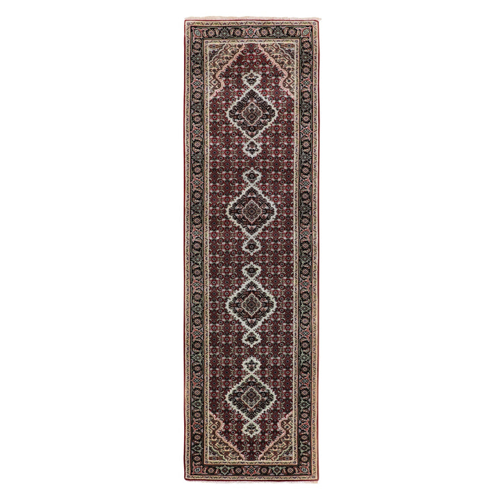 2'8" x 10'2" New Hand Knotted Red Wool Runner Oriental Rug - MOA10258322