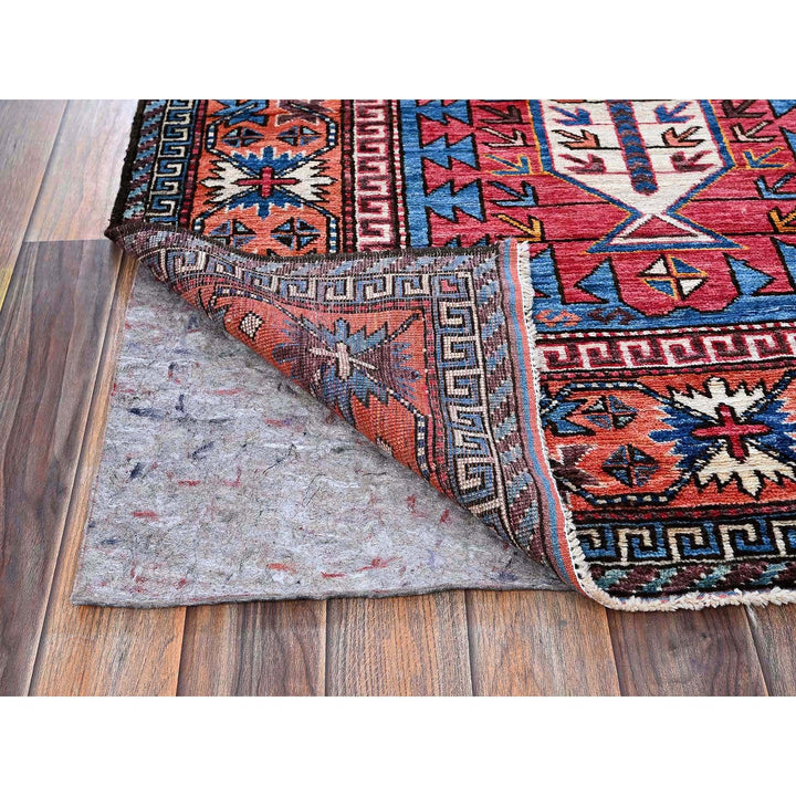 6'0" x 7'8" New Hand Knotted Blue Wool Rectangle Oriental Rug - MOA102583