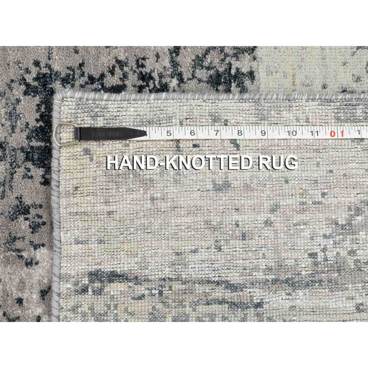 2'8" x 7'8" New Hand Knotted Grey Cotton Runner Oriental Rug - MOA10258458