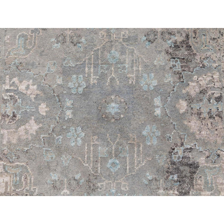 3'0" x 5'0" New Hand Knotted Grey Wool & Silk Rectangle Oriental Rug - MOA10258465