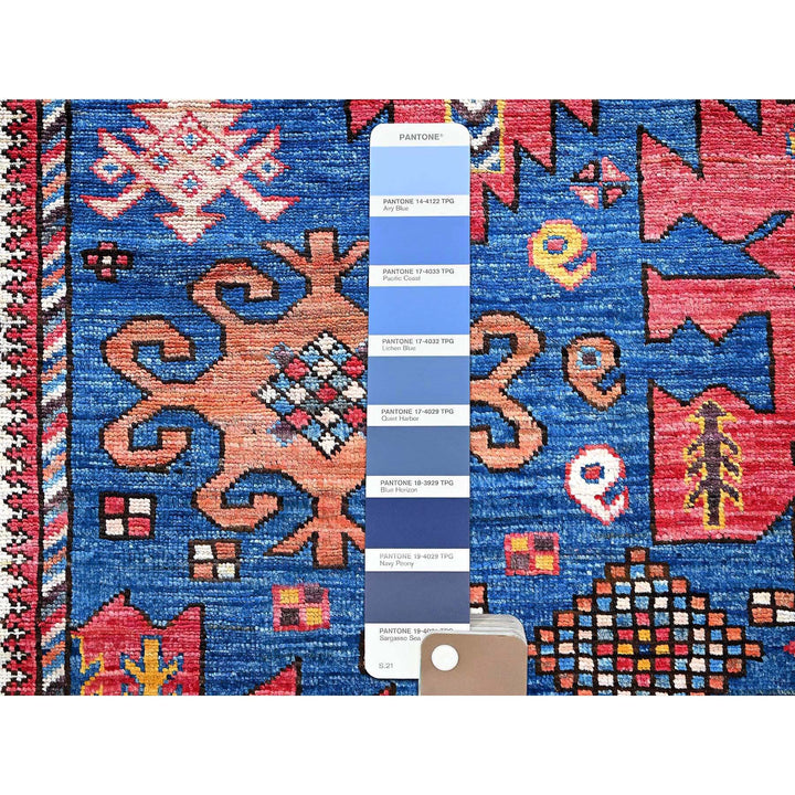 6'0" x 7'10" New Hand Knotted Blue Wool Rectangle Oriental Rug - MOA102584