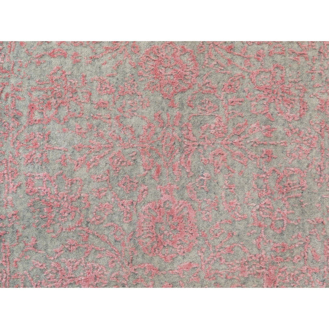 2'6" x 11'10" New Hand Loomed Pink Wool & Art Silk Runner Oriental Rug - MOA10258583