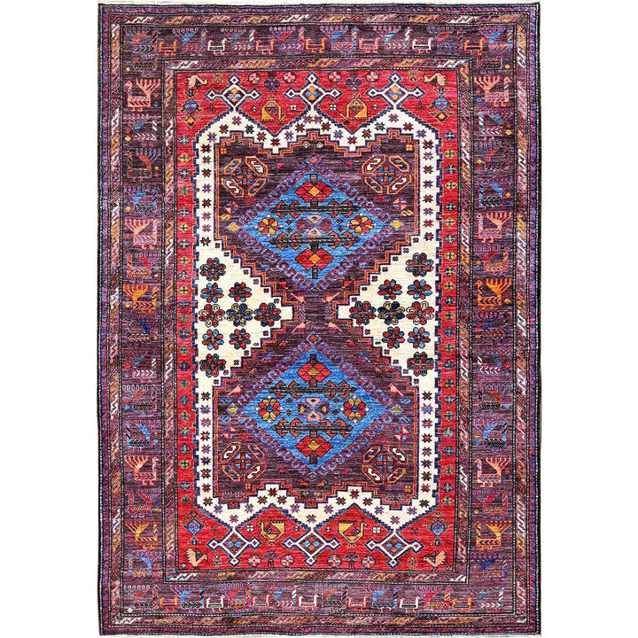 5'10" x 8'6" New Hand Knotted Ivory Wool Rectangle Oriental Rug - MOA102585